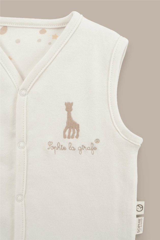 Little Gusto  Organik Pamuk Çift Taraflı Ekru Bebek YelekLittle Gusto  Organik Pamuk Çift Taraflı Ekru Bebek Yelek