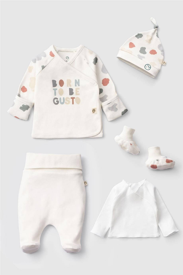 Little Gusto Unisex Desenli Hastane ÇıkışıLittle Gusto Unisex Desenli Hastane Çıkışı