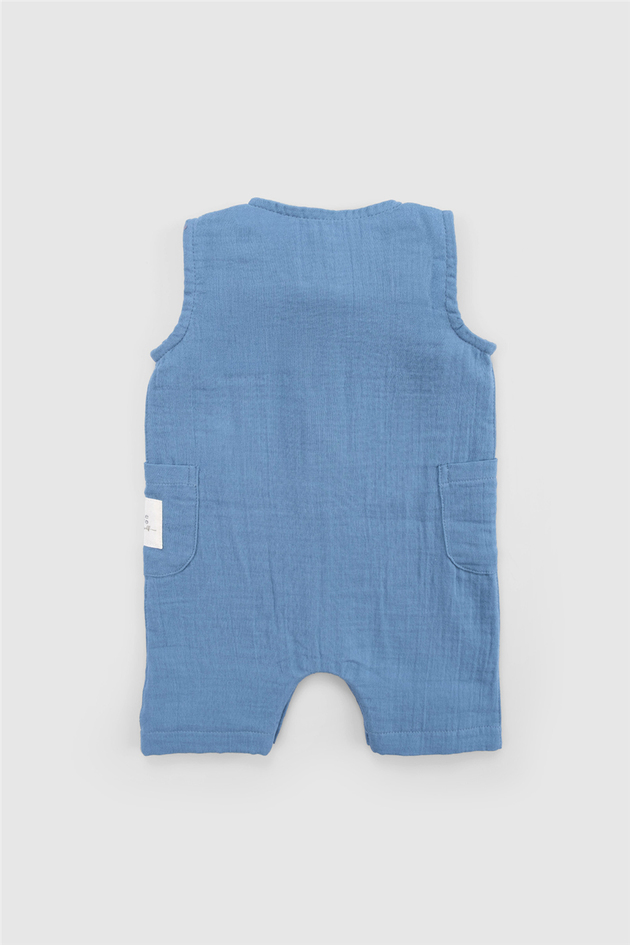 Little Gusto Unisex Blue Bib and Brace Overall Little Gusto Unisex Blue Bib and Brace Overall 