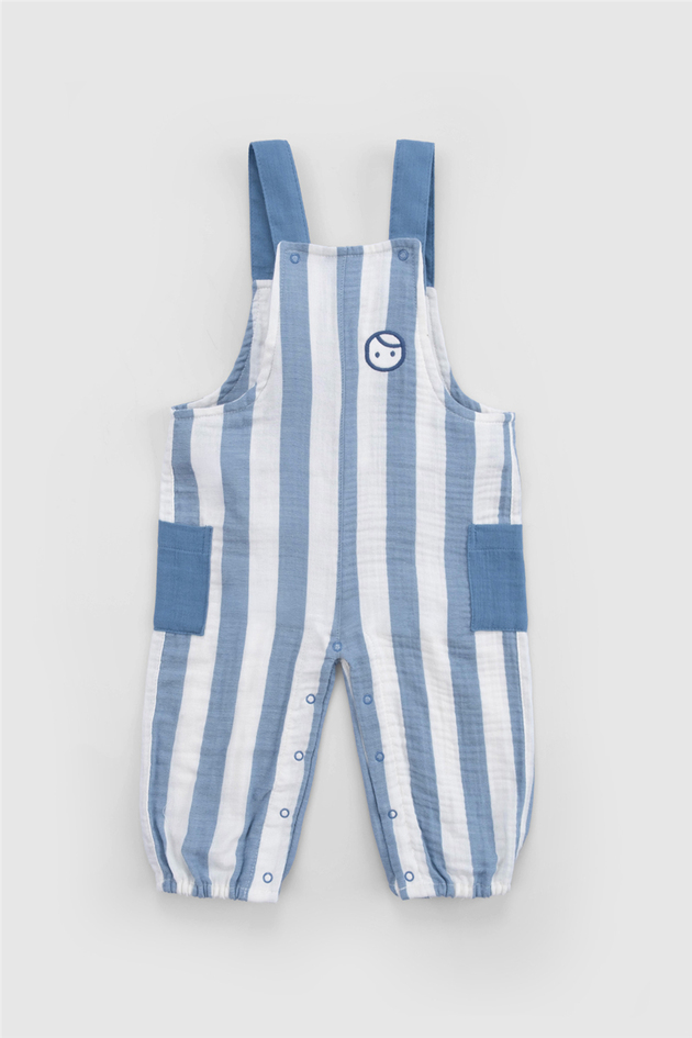 Little Gusto Unisex Blue Bib and Brace Overall Little Gusto Unisex Blue Bib and Brace Overall 