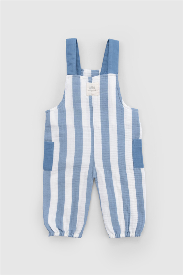 Little Gusto Unisex Blue Bib and Brace Overall Little Gusto Unisex Blue Bib and Brace Overall 