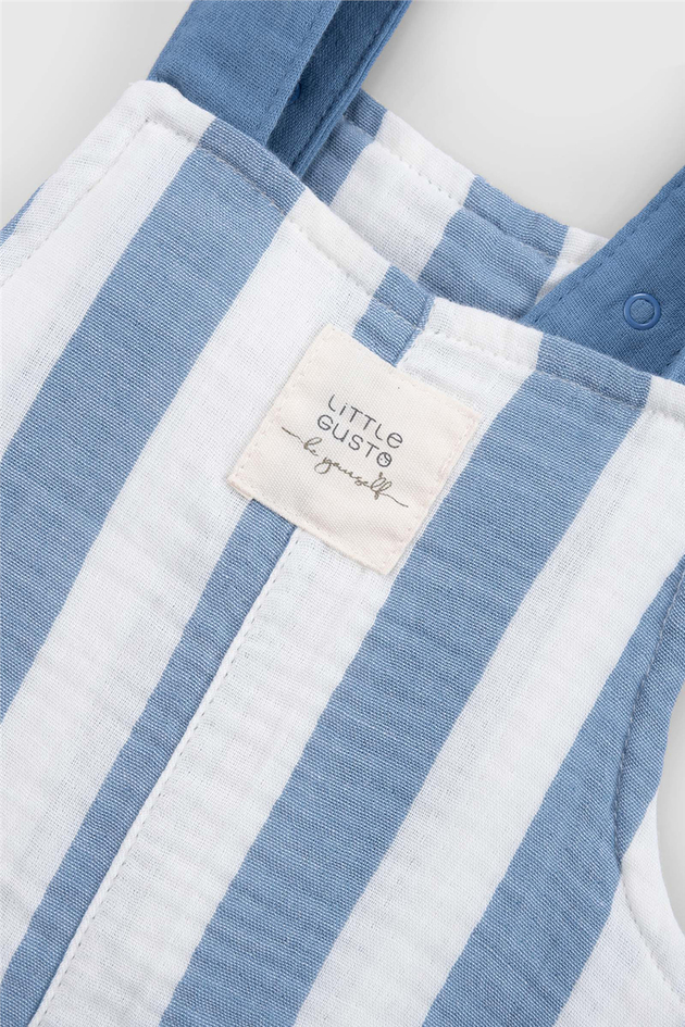 Little Gusto Unisex Blue Bib and Brace Overall Little Gusto Unisex Blue Bib and Brace Overall 