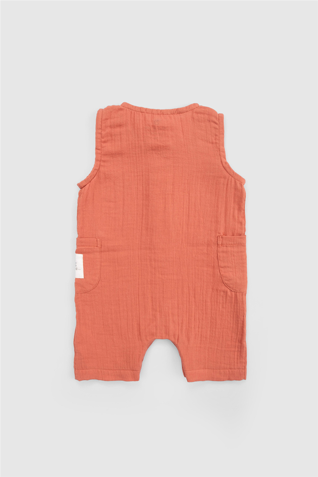 Little Gusto Unisex Orange Bib and Brace Overall Little Gusto Unisex Orange Bib and Brace Overall 
