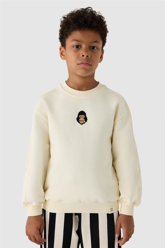 NBT Jeans Erkek Çocuk Ekru SweatshirtNBT Jeans Erkek Çocuk Ekru Sweatshirt