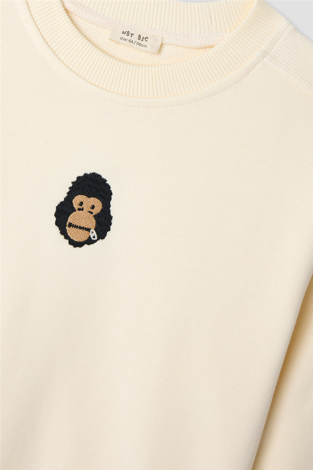 NBT Jeans Erkek Çocuk Ekru SweatshirtNBT Jeans Erkek Çocuk Ekru Sweatshirt