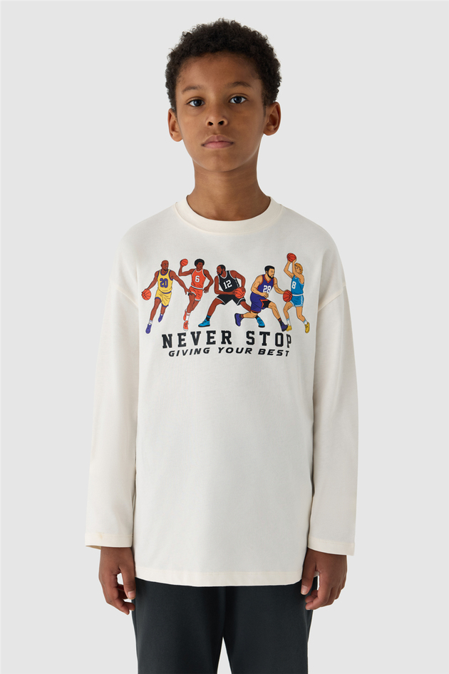 NBT Jeans Erkek Çocuk Ekru TshirtNBT Jeans Erkek Çocuk Ekru Tshirt