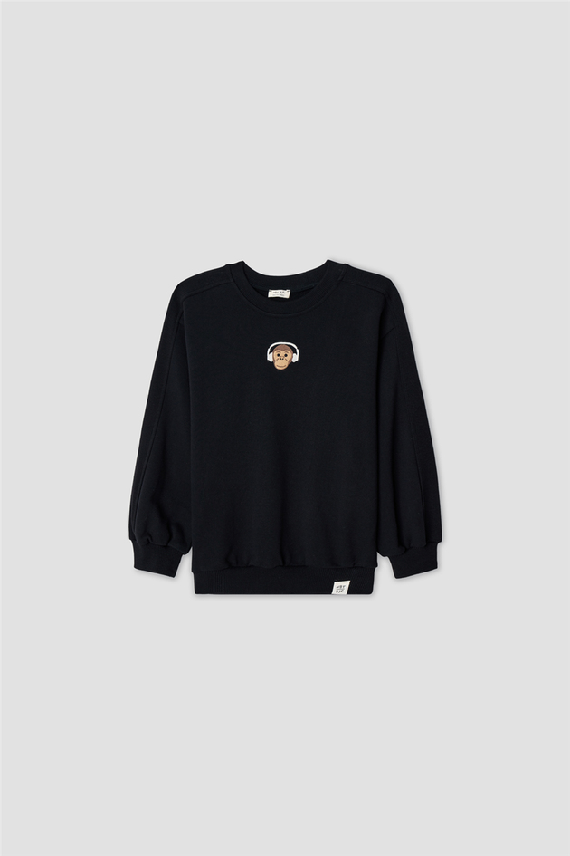 NBT Jeans Erkek Çocuk Siyah SweatshirtNBT Jeans Erkek Çocuk Siyah Sweatshirt