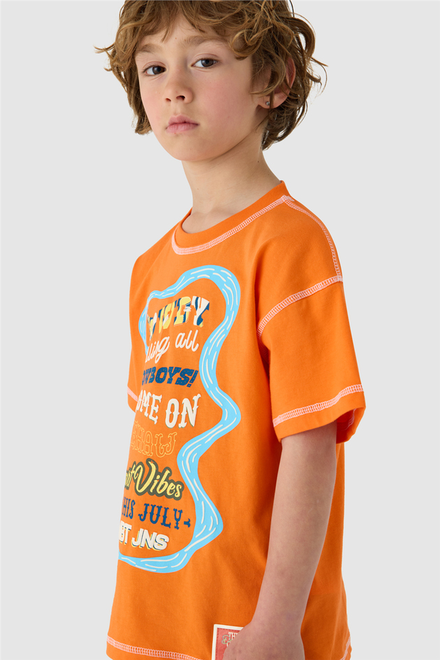 NBT Jeans Jeans Erkek Çocuk Turuncu TshirtNBT Jeans Jeans Erkek Çocuk Turuncu Tshirt