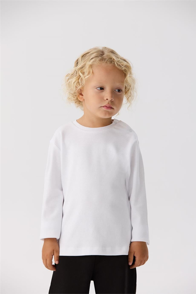 Nebbati Basic Erkek Bebek Beyaz T-Shirt