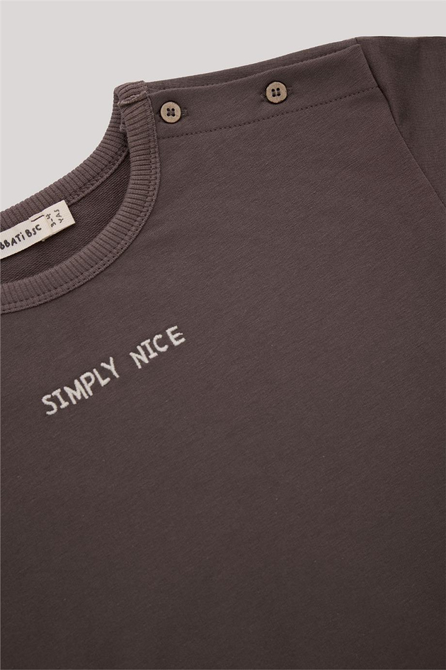 Nebbati Basic Erkek Bebek Kahverengi Sweatshirt