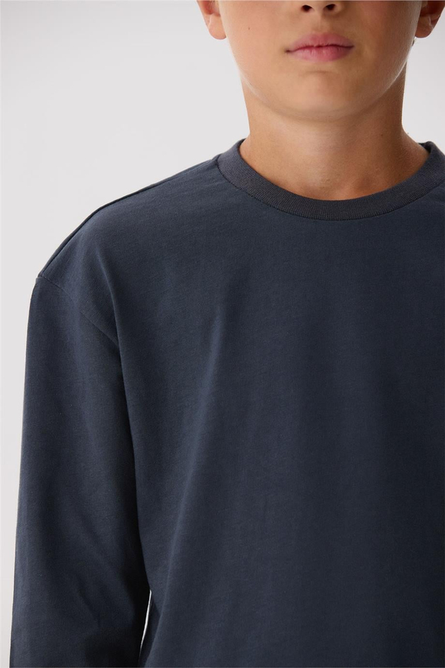 Nebbati Basic Erkek Çocuk Antrasit T-Shirt