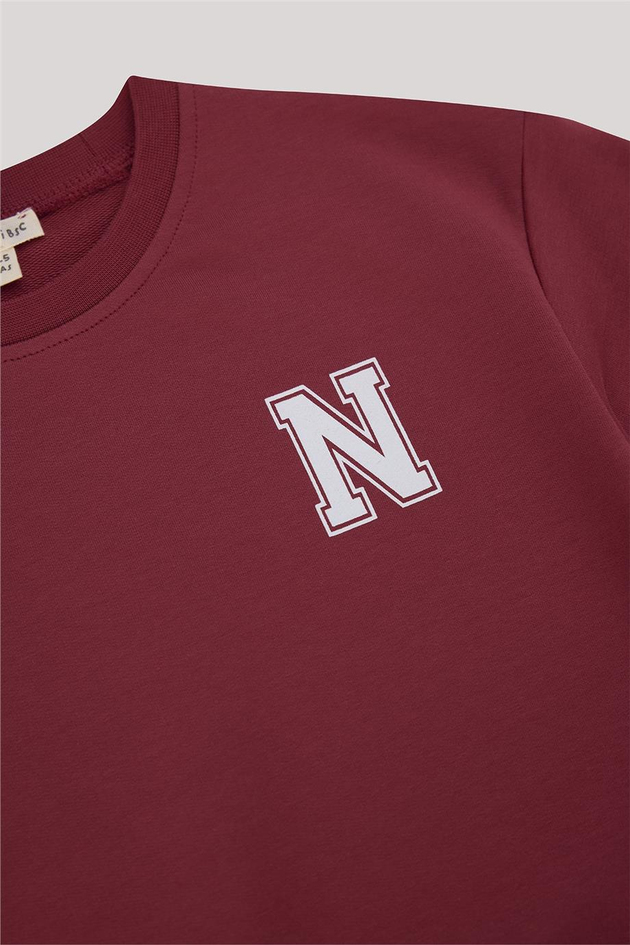 Nebbati Basic Erkek Çocuk Kırmızı Sweatshirt