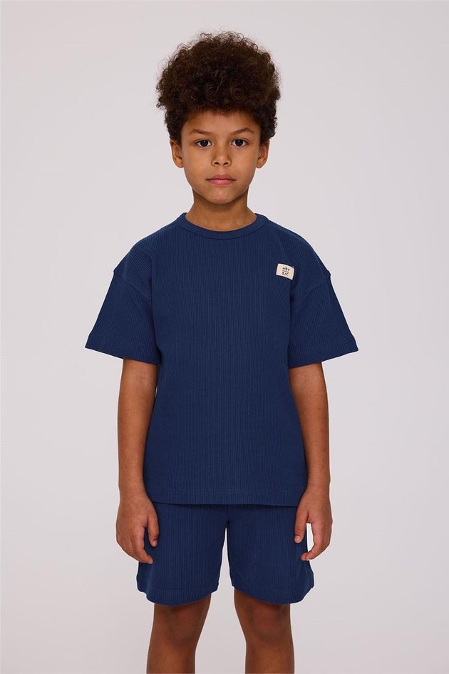 Nebbati Basic Boy Navy Blue Pajama SetNebbati Basic Boy Navy Blue Pajama Set