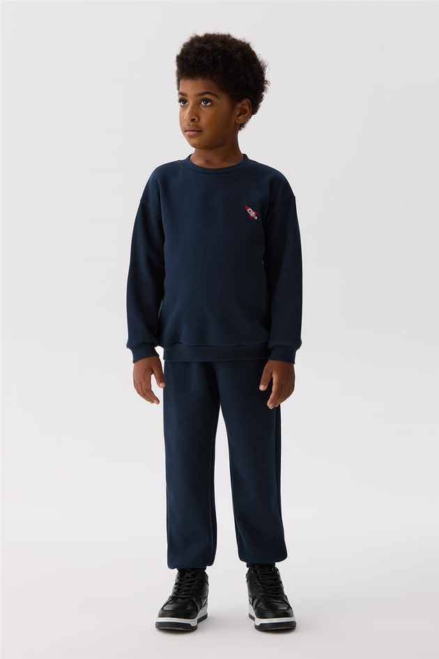Nebbati Basic Erkek Çocuk Lacivert Sweatshirt
