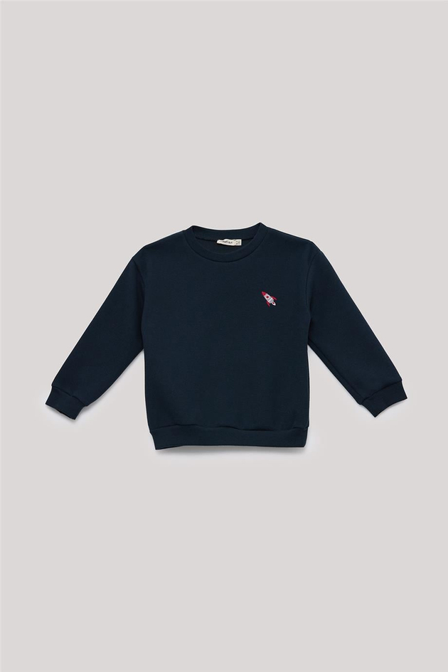 Nebbati Basic Erkek Çocuk Lacivert Sweatshirt