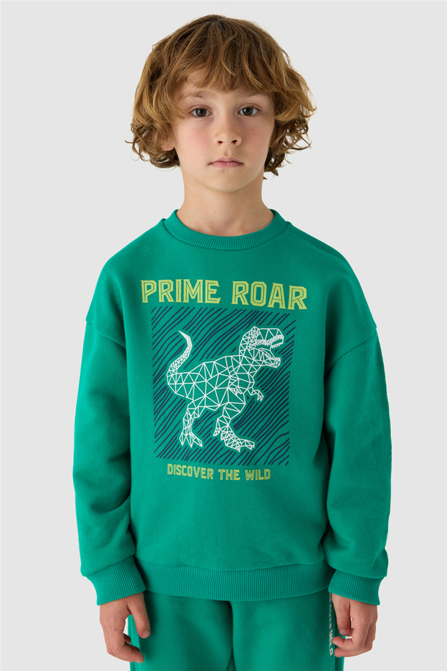 Nebbati Erkek Çocuk Baskılı Bisiklet Yaka SweatshirtNebbati Erkek Çocuk Baskılı Bisiklet Yaka Sweatshirt