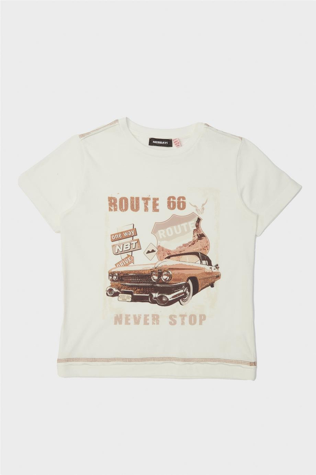 Nebbati Erkek Çocuk Ekru T-Shirt