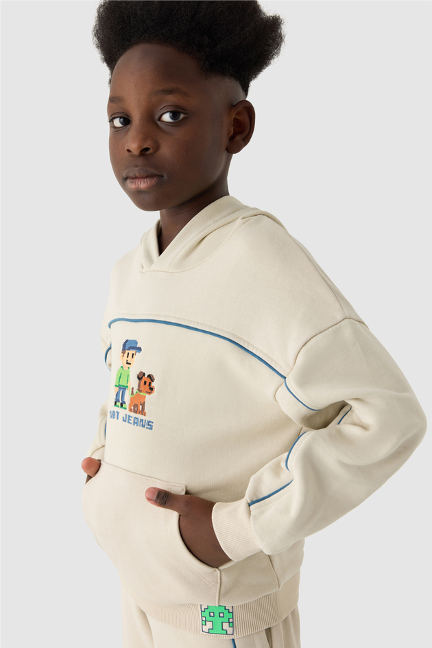 Nebbati Erkek Çocuk Kapüşonlu Oversize SweatshirtNebbati Erkek Çocuk Kapüşonlu Oversize Sweatshirt