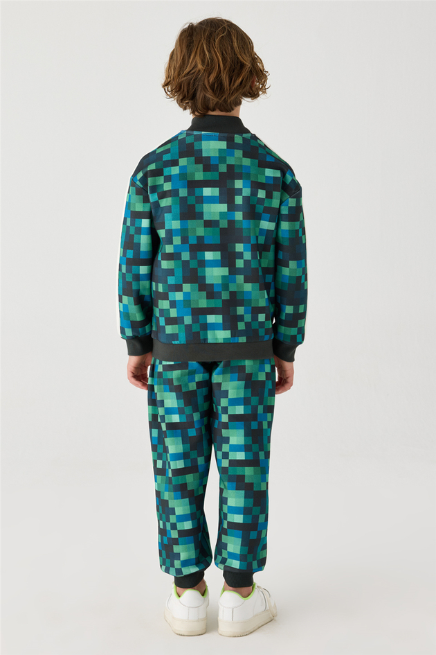 Nebbati Boys All-Over Printed Mock Neck Patterned Track JacketNebbati Boys All-Over Printed Mock Neck Patterned Track Jacket