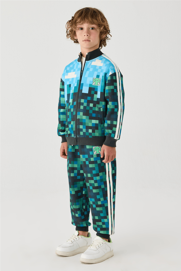 Nebbati Boys All-Over Printed Mock Neck Patterned Track JacketNebbati Boys All-Over Printed Mock Neck Patterned Track Jacket