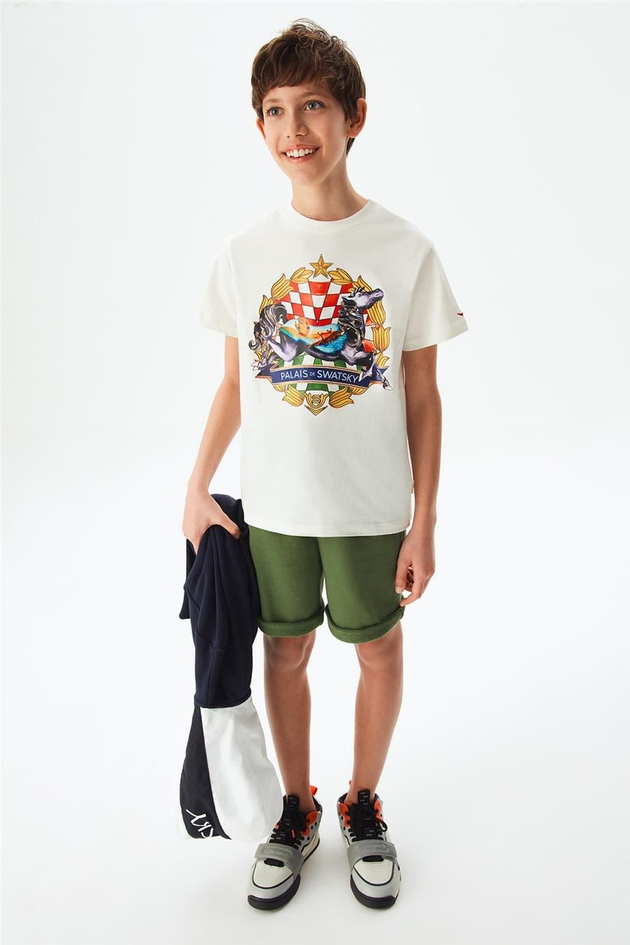 Swatsky Erkek Çocuk Kırık Beyaz Tshirt