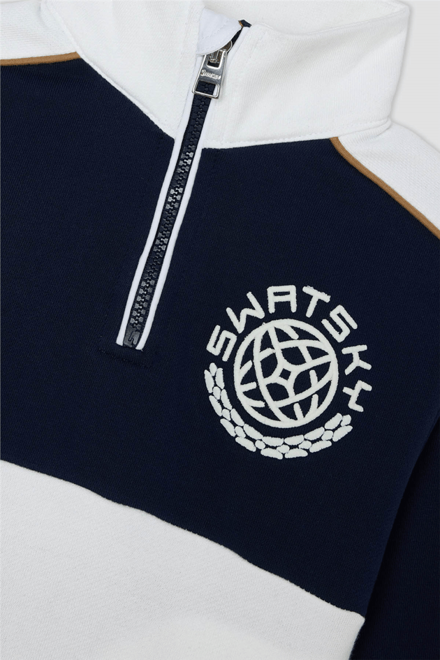 Swatsky Erkek Çocuk Lacivert Dik Yaka SweatshirtSwatsky Erkek Çocuk Lacivert Dik Yaka Sweatshirt