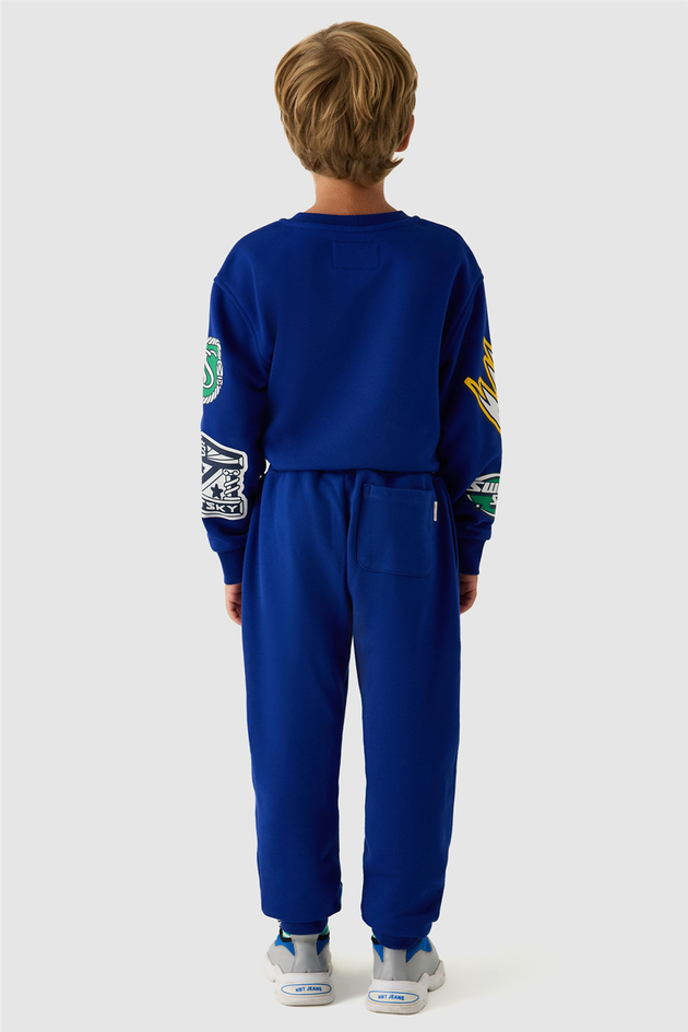 Swatsky Erkek Çocuk Saks Baskılı Eşofman AltıSwatsky Erkek Çocuk Saks Baskılı Eşofman Altı