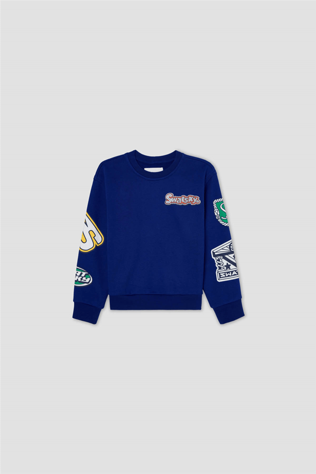 Swatsky Erkek Çocuk Saks Baskılı SweatshirtSwatsky Erkek Çocuk Saks Baskılı Sweatshirt