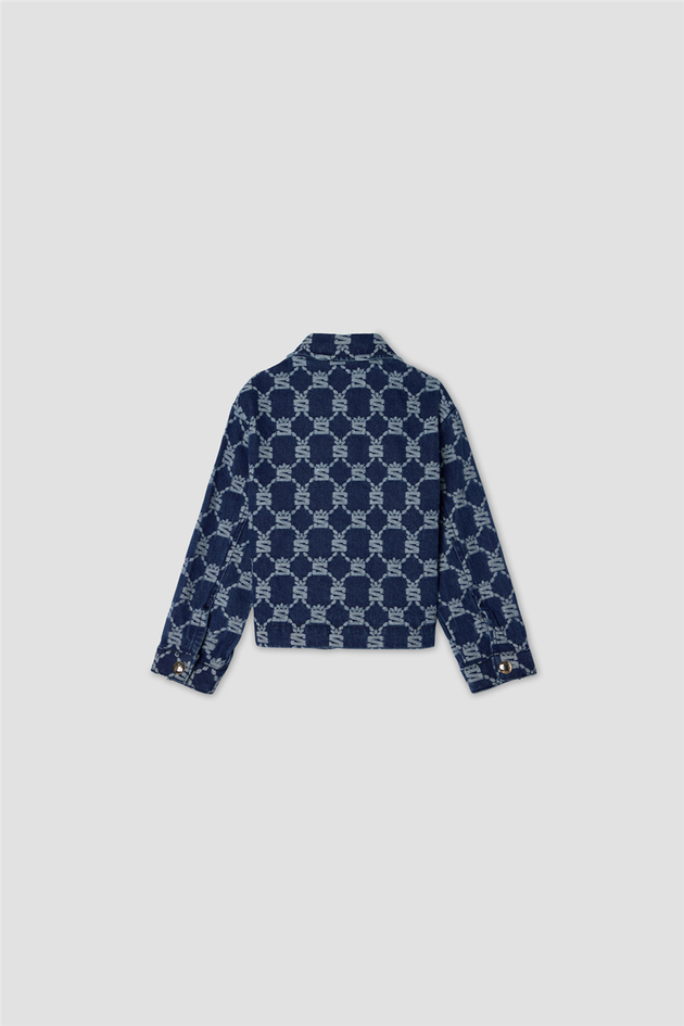 Swatsky Girls Printed Shirt Collar Denim JacketSwatsky Girls Printed Shirt Collar Denim Jacket