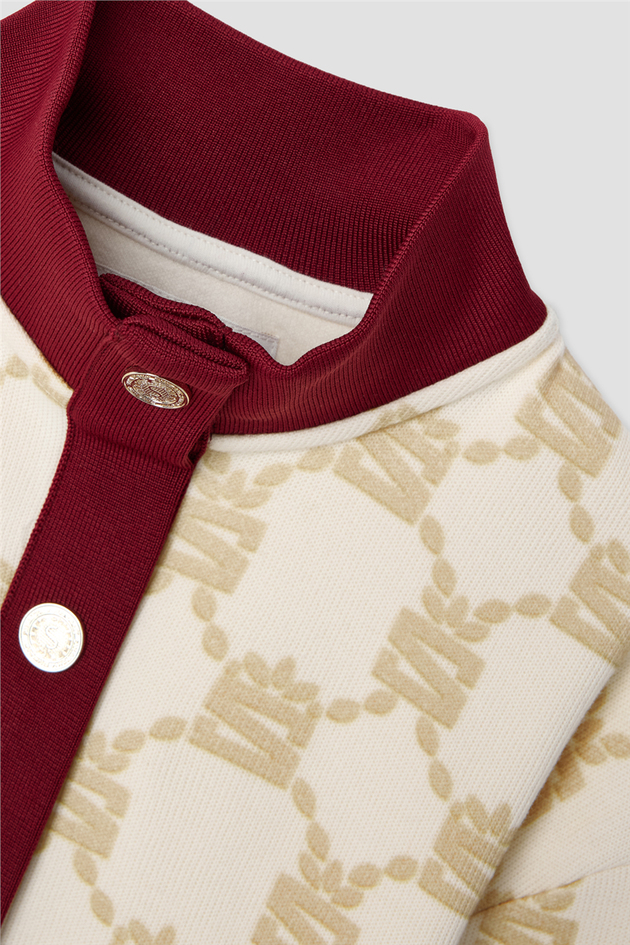 Swatsky Girls Mock Neck Patterned Track JacketSwatsky Girls Mock Neck Patterned Track Jacket