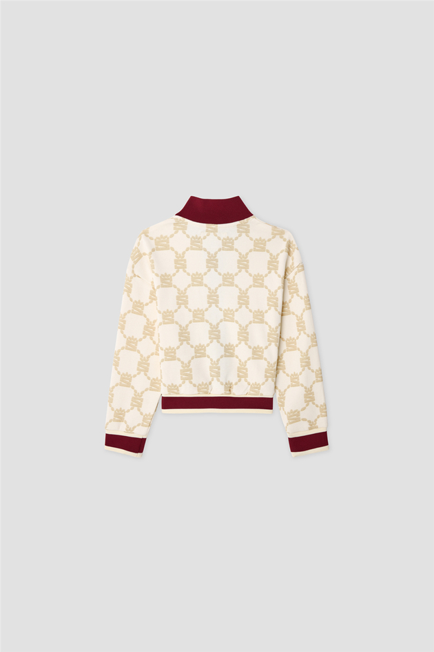 Swatsky Girls Mock Neck Patterned Track JacketSwatsky Girls Mock Neck Patterned Track Jacket