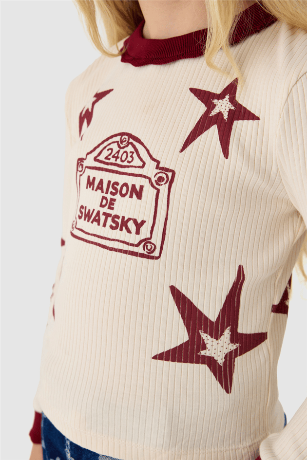 Swatsky Kız Çocuk Ekru TshirtSwatsky Kız Çocuk Ekru Tshirt