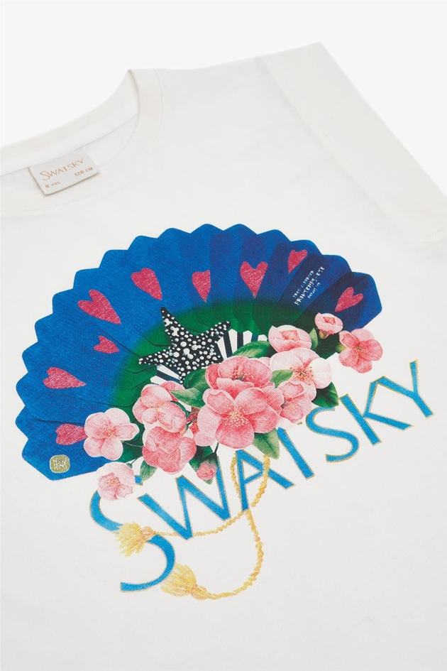 Swatsky Kız Çocuk Ekru Tshirt