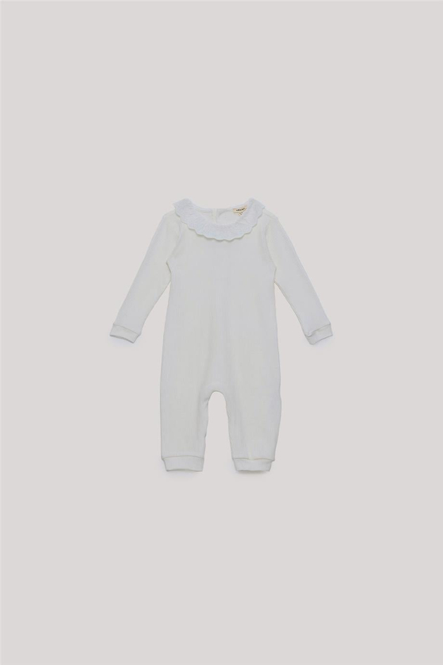 Tyess Basic Kız Bebek Ekru Tulum