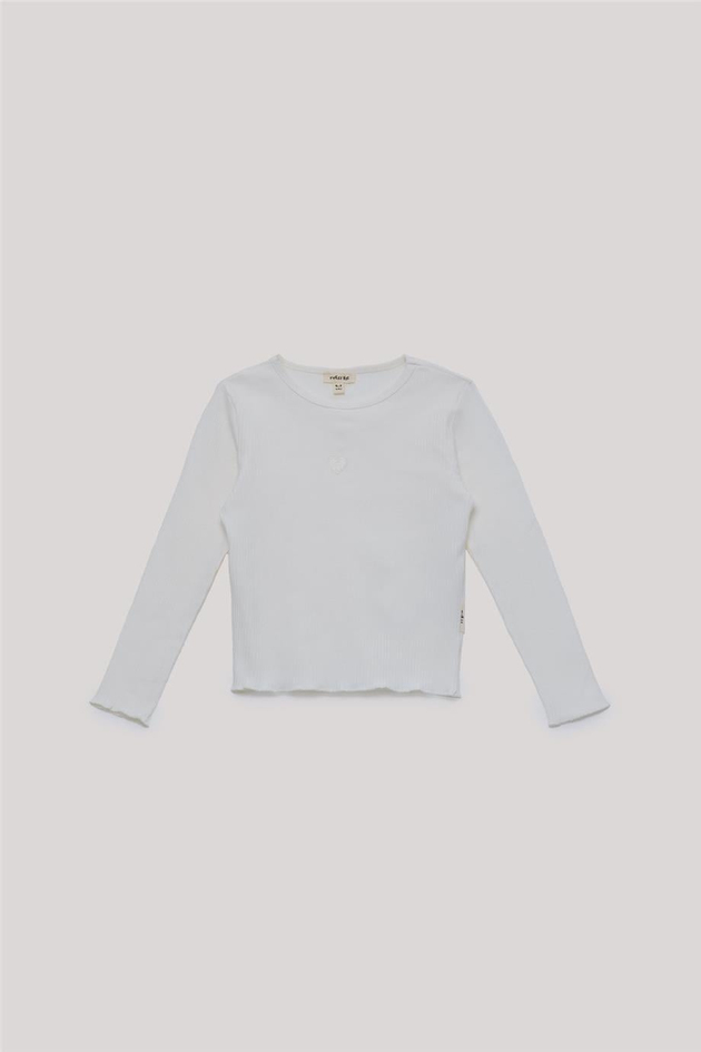 Tyess Basic Kız Çocuk Ekru T-Shirt