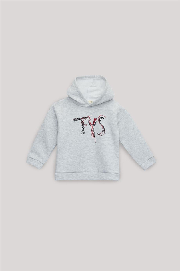 Tyess Basic Girl Grey Sweatshirt