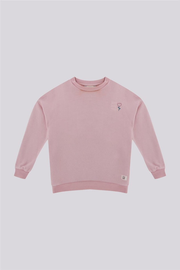 Tyess Basic Kız Çocuk Gül Kurusu SweatshirtTyess Basic Kız Çocuk Gül Kurusu Sweatshirt