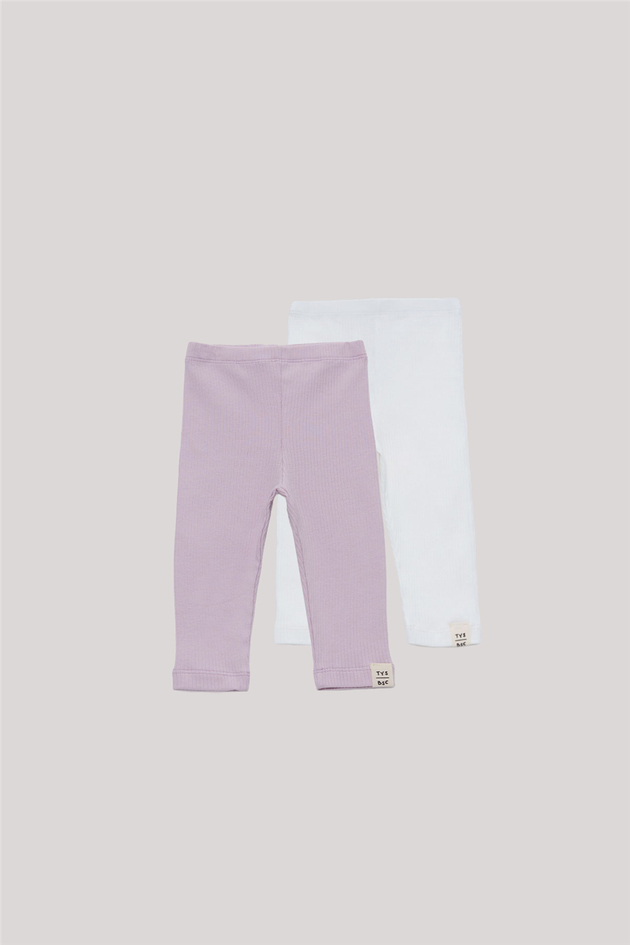 Tyess BSC Baby Girl Ecru-Lilac Tights SuitTyess BSC Baby Girl Ecru-Lilac Tights Suit