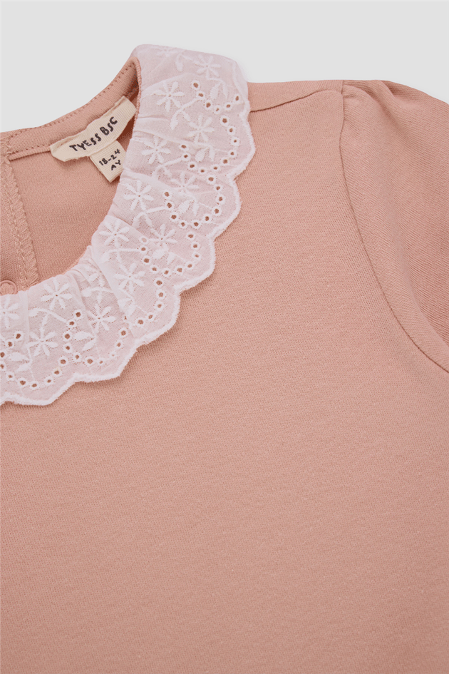 Tyess BSC Baby Girl Grey-Salmon Tshirt Shorts SuitTyess BSC Baby Girl Grey-Salmon Tshirt Shorts Suit