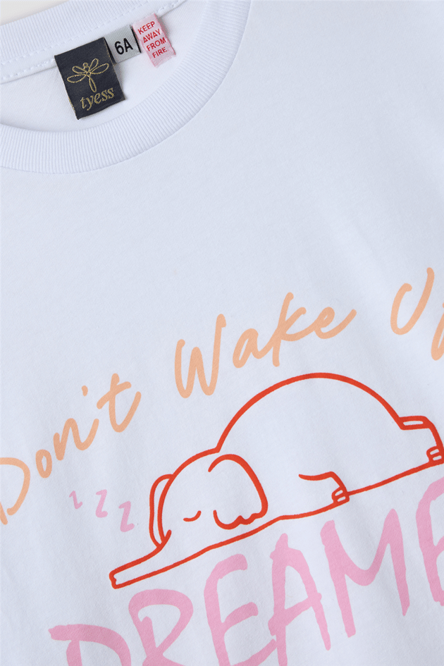 Tyess Kız Çocuk Beyaz Pijama TakımıTyess Kız Çocuk Beyaz Pijama Takımı