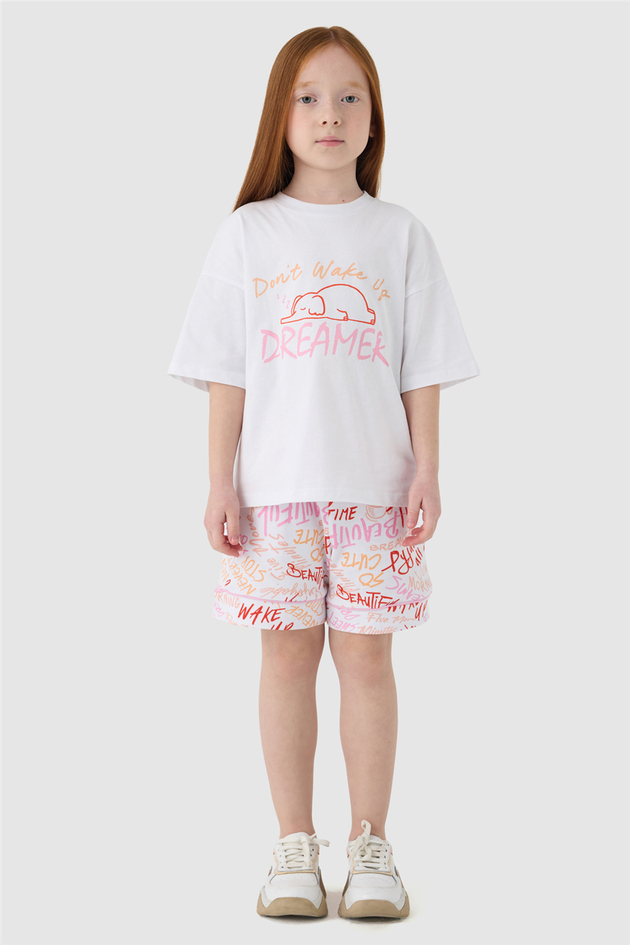 Tyess Kız Çocuk Beyaz Pijama TakımıTyess Kız Çocuk Beyaz Pijama Takımı