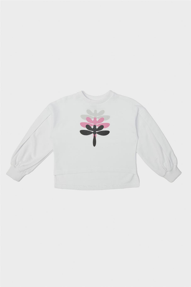 Tyess Kız Çocuk Beyaz Sweatshirt