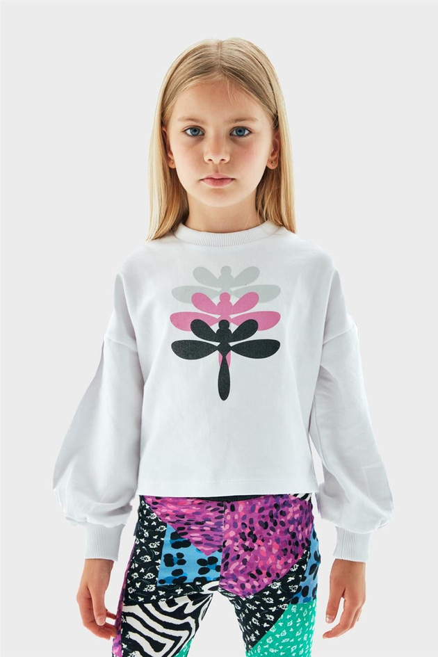 Tyess Kız Çocuk Beyaz Sweatshirt