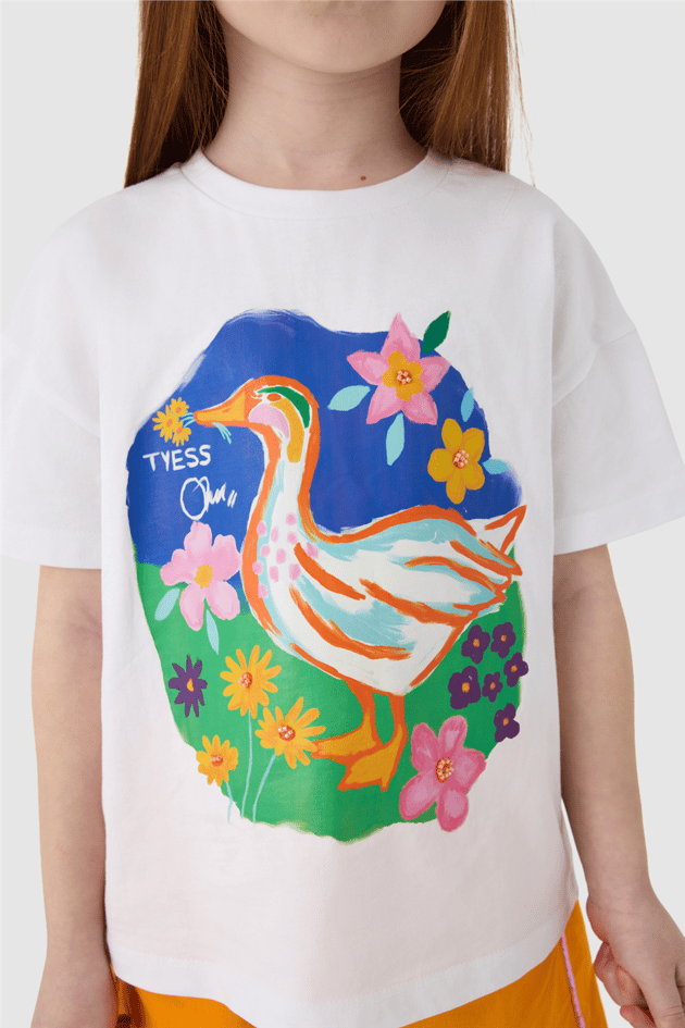 Tyess Kız Çocuk Beyaz TshirtTyess Kız Çocuk Beyaz Tshirt