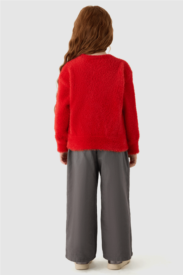 Tyess Girls Crew Neck Red SweaterTyess Girls Crew Neck Red Sweater