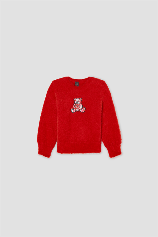 Tyess Girls Crew Neck Red SweaterTyess Girls Crew Neck Red Sweater