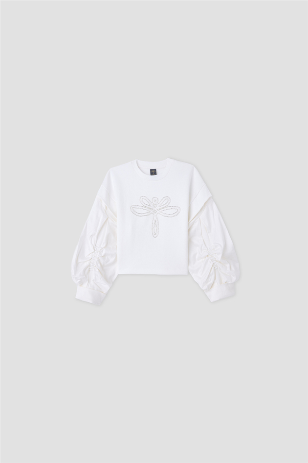 Tyess Kız Çocuk Bisiklet Yaka Oversize SweatshirtTyess Kız Çocuk Bisiklet Yaka Oversize Sweatshirt