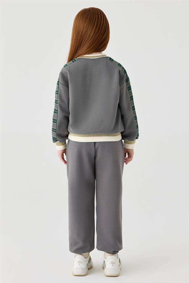 Tyess Kız Çocuk Bisiklet Yaka Oversize SweatshirtTyess Kız Çocuk Bisiklet Yaka Oversize Sweatshirt
