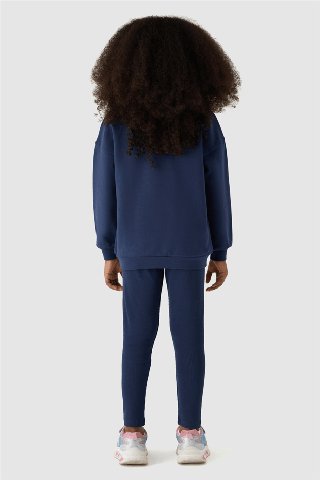 Tyess Girls Crew Neck Oversized Leggings SetTyess Girls Crew Neck Oversized Leggings Set