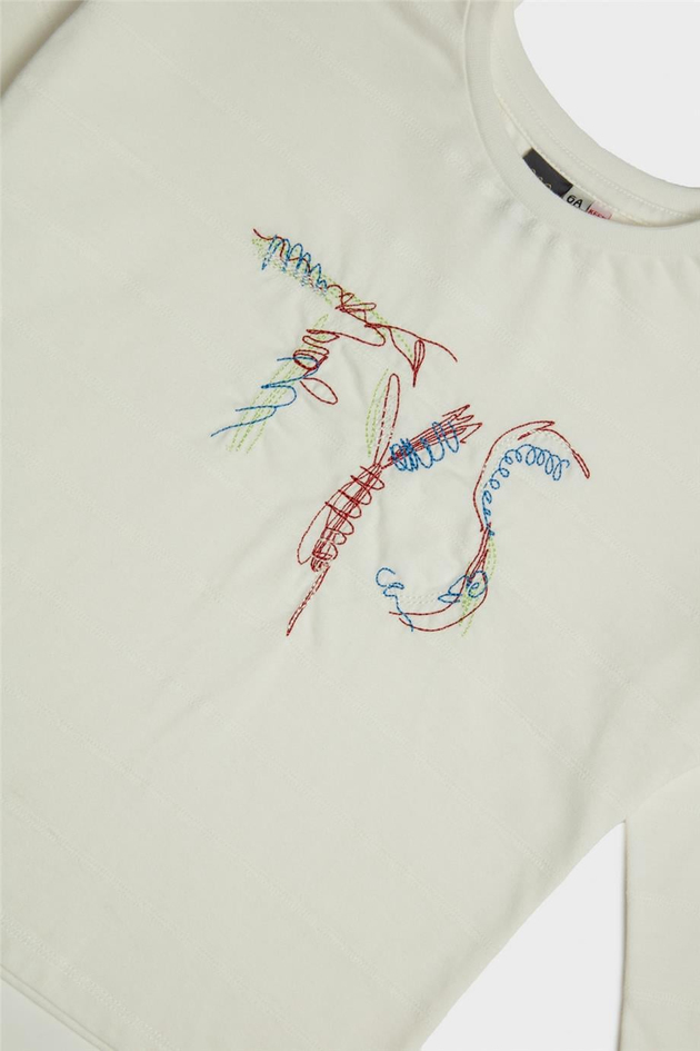 Tyess Kız Çocuk Ekru T-Shirt